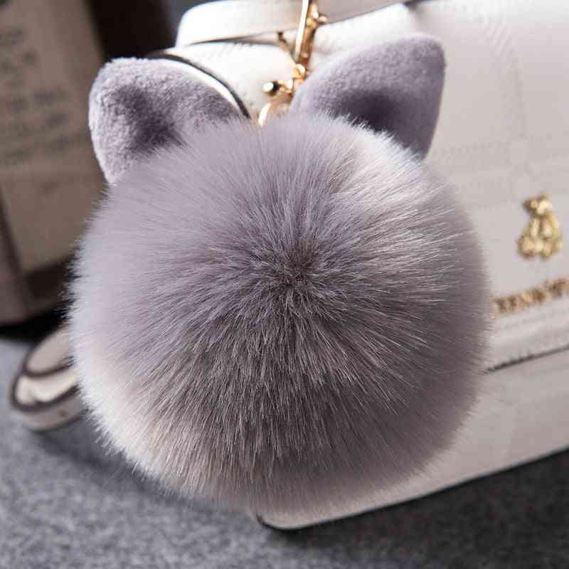 Fur Pom-pom, Fake Rabbit Ball, Fluffy Bag Charms, Keyring  Pendants