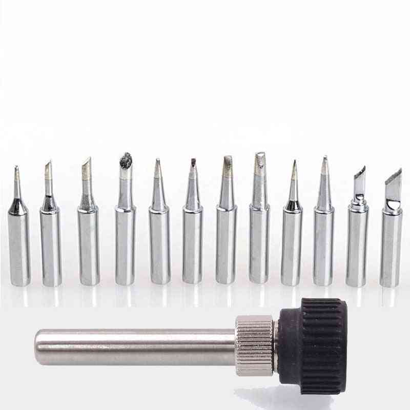 12pcs Silver / Copper 900m-t Lead-free Soldering Iron Tip
