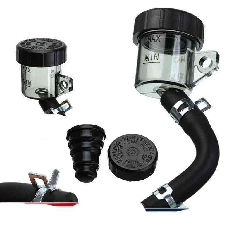 Motorcycle Brake Fluid Reservoir, Rear Master Cylinder Tank Oil Cup With Pipe
