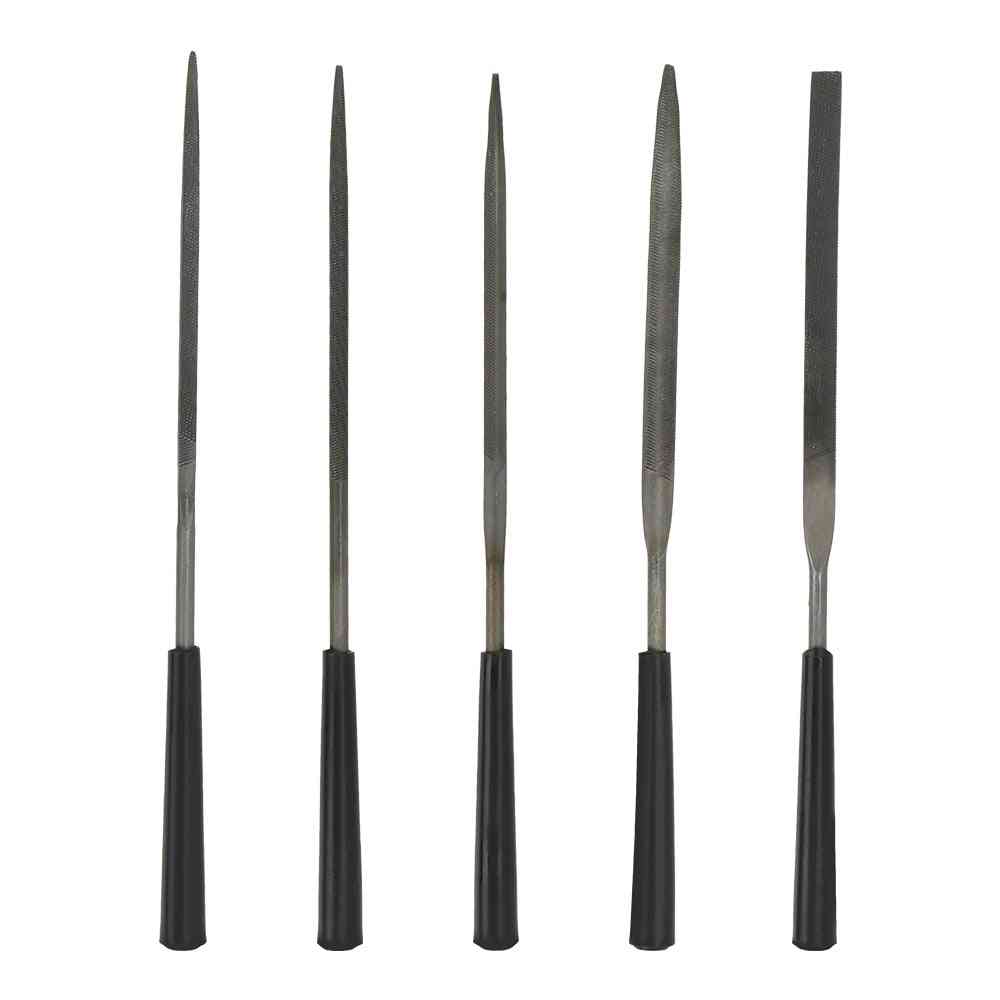 5pcs Metal Glass Stone Jewelry Wood Carving Craft Tool Hand File