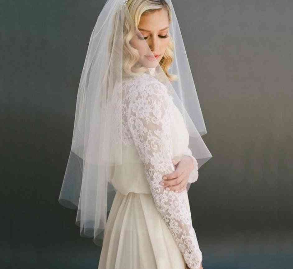 Women's Fashion Short Bridal Veil Two Layer For Wedding Party