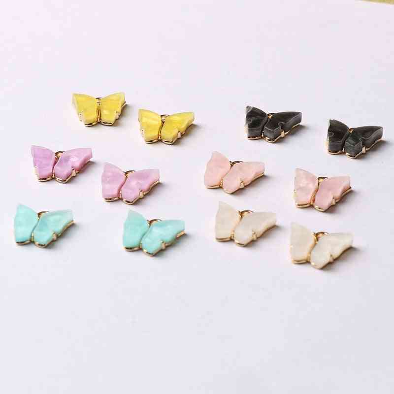 Trendy Alloy, Butterfly Setting, Acrylic Charms, Lovely Animal Pendant For Necklace