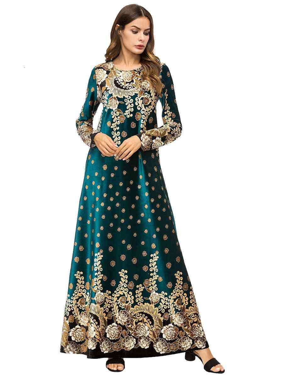 Embroidered Velvet, Indian Sari, Robe Dress