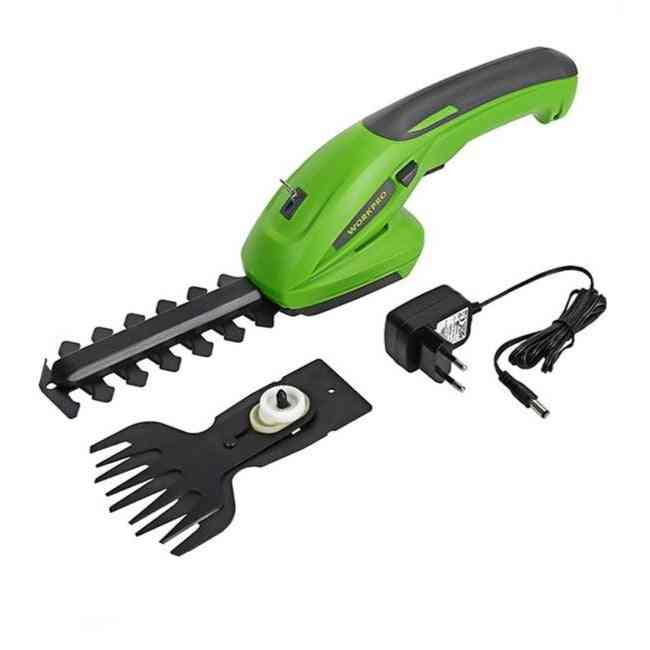 2-in-1 Electric Lithium-ion, Rechargeable Cordless, Garden Hedge Trimmer Tool