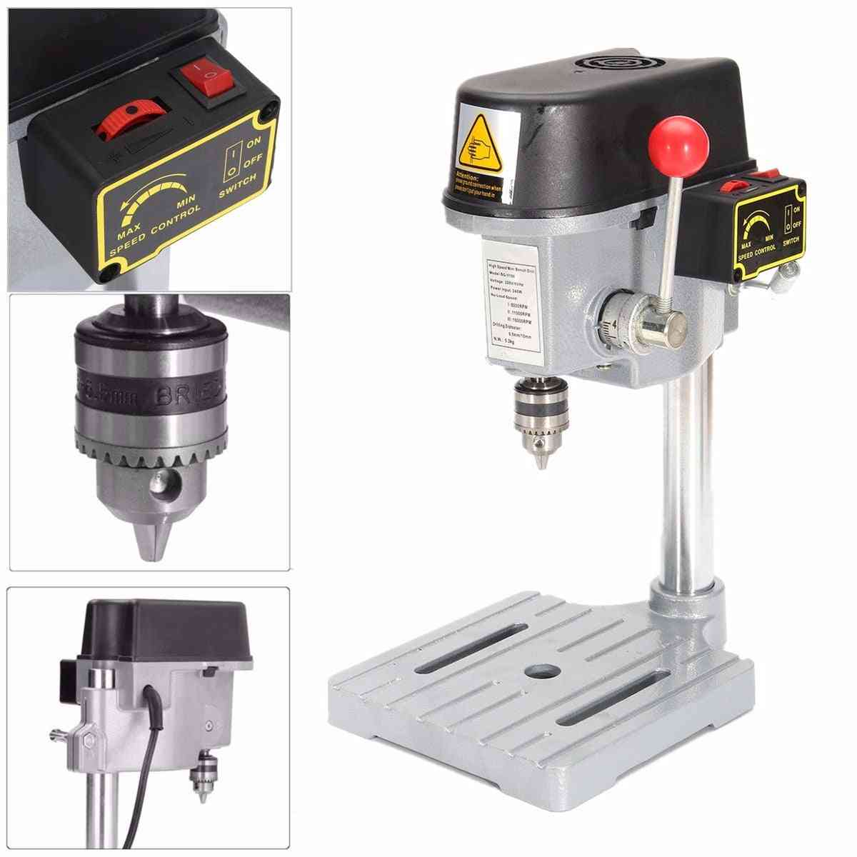 240w- Drill Press, Mini Drilling Machine For Bench Table, Chuck Wood, Metal Electrical Tools