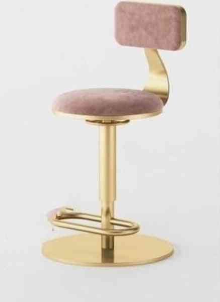Luxury Home Backrest, Height Adjustable, Lifting High Chair, Rotating Round, Bar Stool