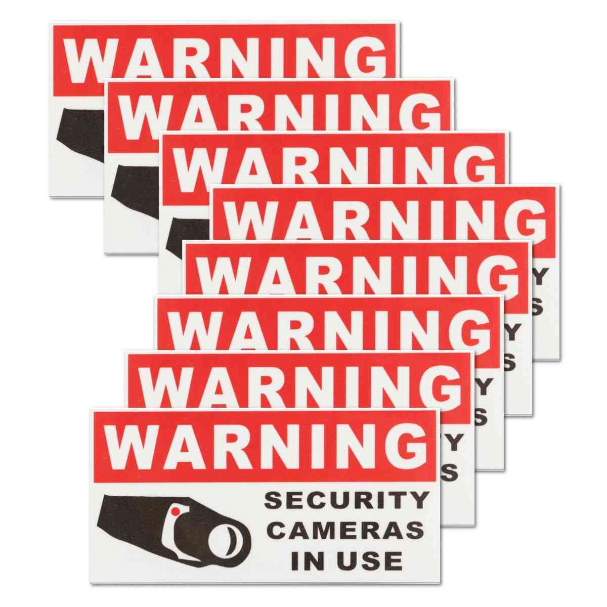 Cámara de seguridad en uso pegatinas de advertencia autoadhesivas impermeables