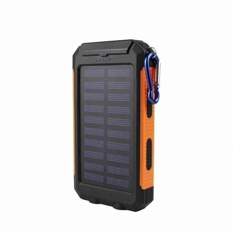 Waterproof Solar Power Bank Dual Usb With Sos Led Charger Power Bank