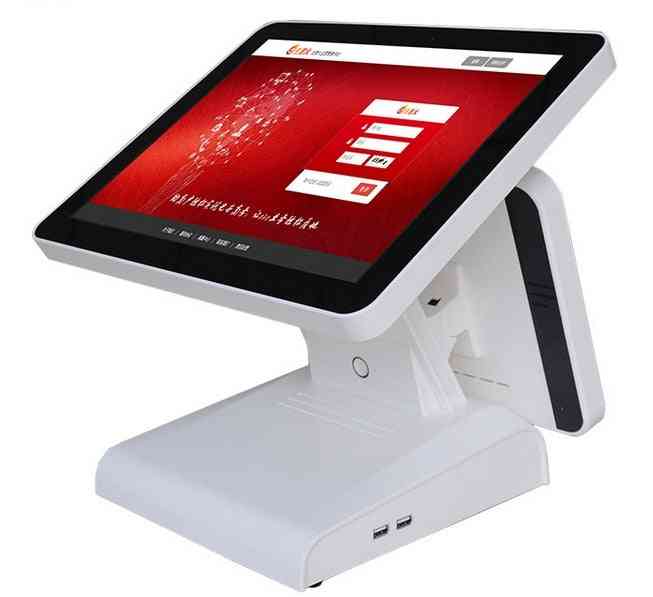 Terminal de verificare android de 15 inch cu ecran LCD dual touch pentru supermarket, restaurant
