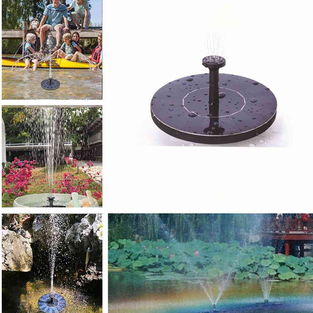 Mini Solar Power, Water Fountain For Garden Pool (black)