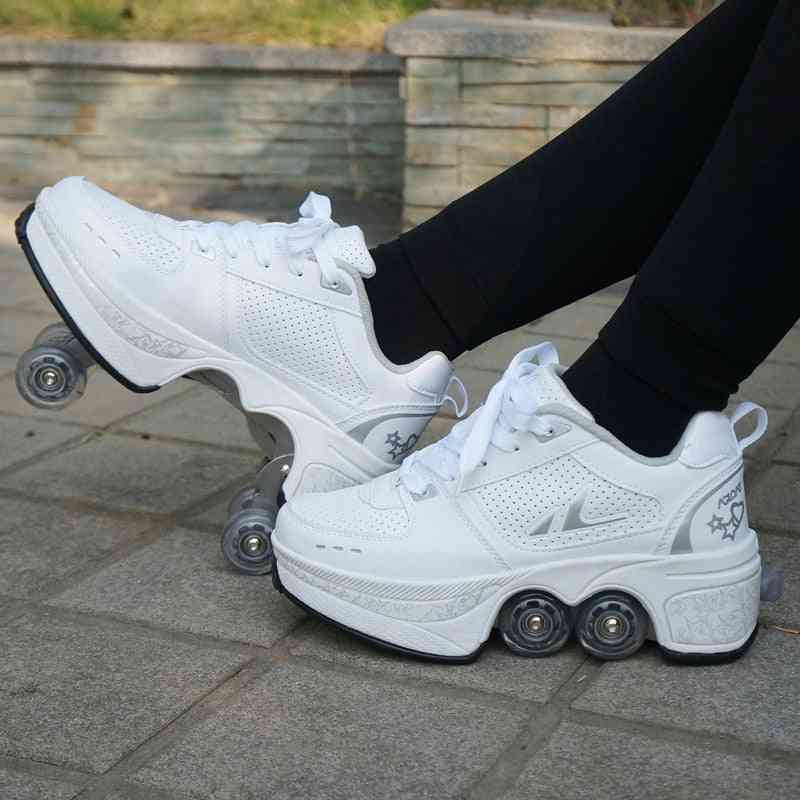 Four Wheels Rounds Of Running Shoes Roller Skates