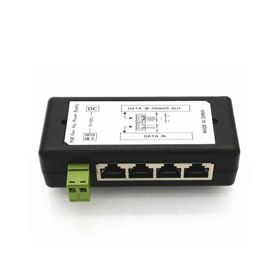 4-port Poe Injector & 4-ch Poe Power Adapter, Ethernet Power Supply Pin For Ip Camera