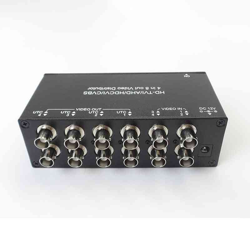 4 In 8 Out Ahd Tvi Cvi Cvbs Video Distributor Amplifier Splitter For Cctv Security Camera