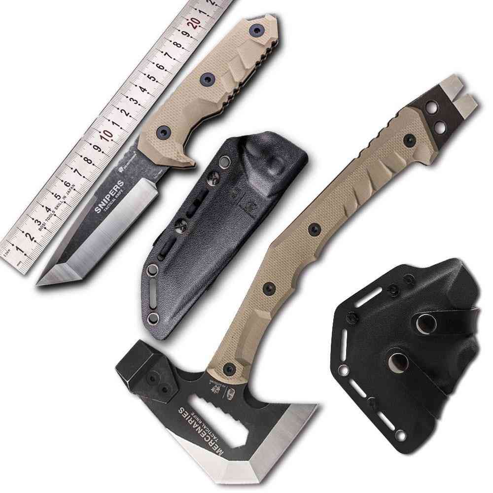 Hunting Knife And Tactical Handle Weapon Camping Axe Set