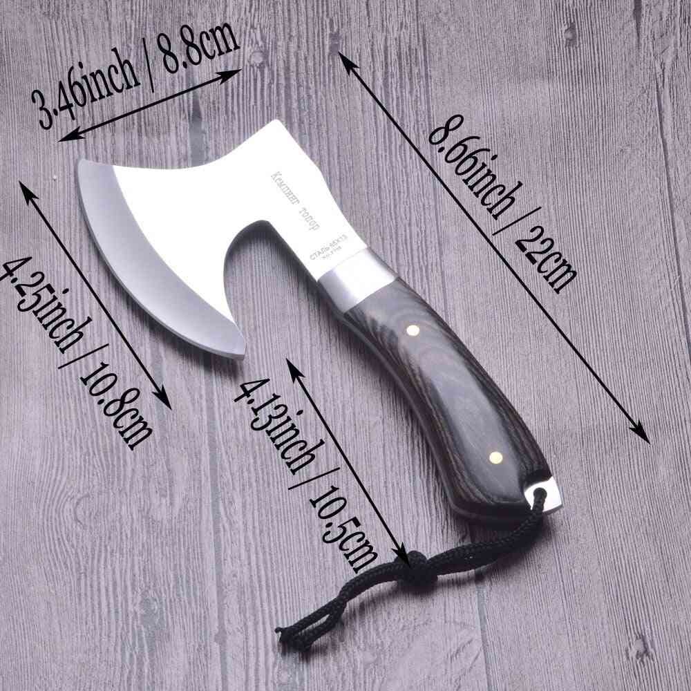 Wood Handle Sharp Survival Tomahawk Outdoor Machetes Steel Tactical Axe