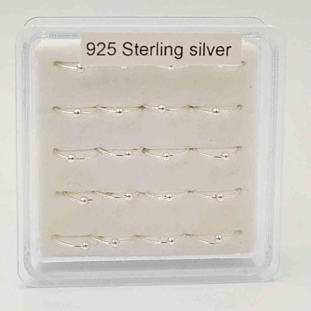 925 Sterling Silver Trendy Helix Cartilage Tragus Nose Ring Piercing Jewelry