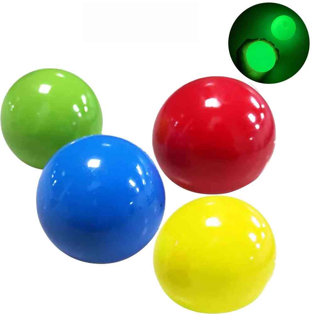 засмукваща лепкава стена светеща топка, играчка за декомпресия за възрастни