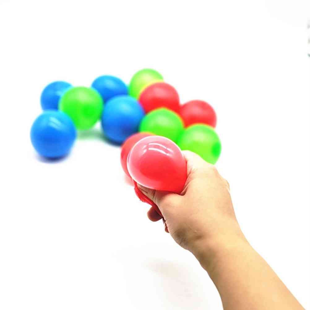 засмукваща лепкава стена светеща топка, играчка за декомпресия за възрастни
