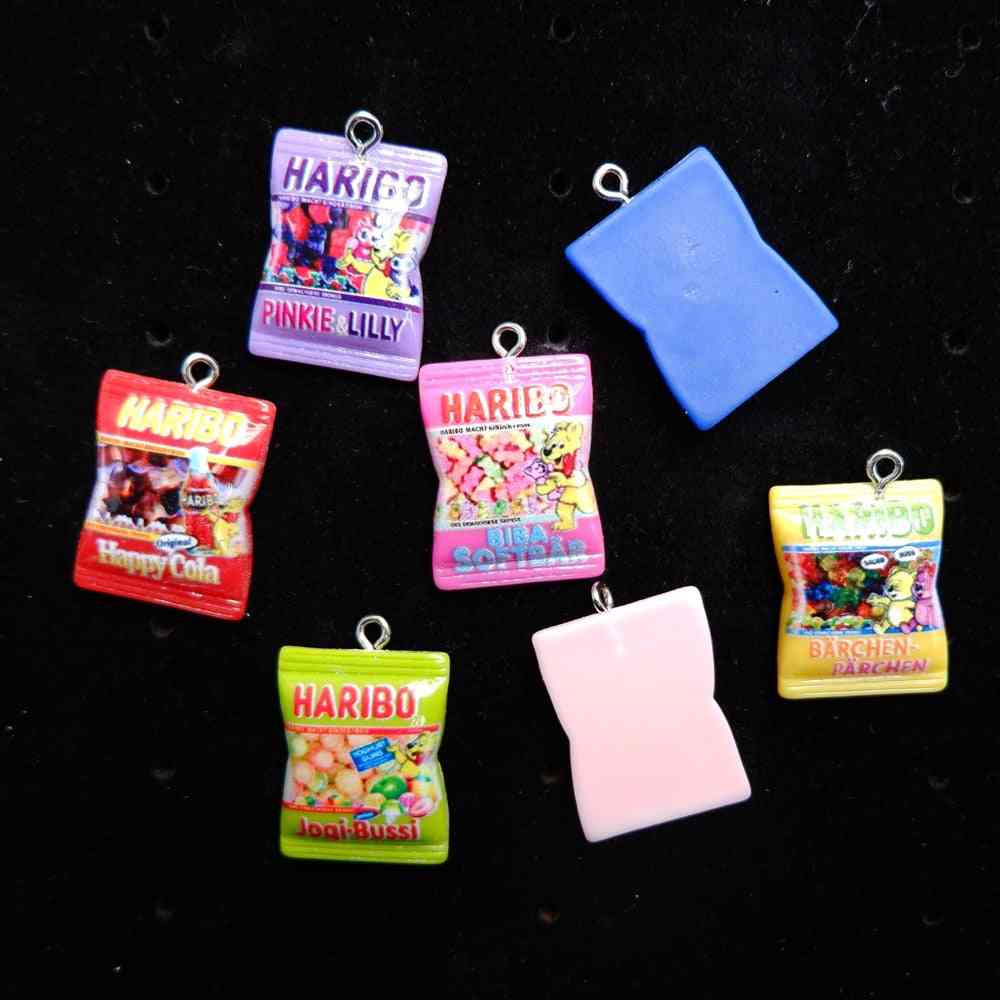 Candy Charms Pendants Flat Back Resin Cabochon For Diy Necklace
