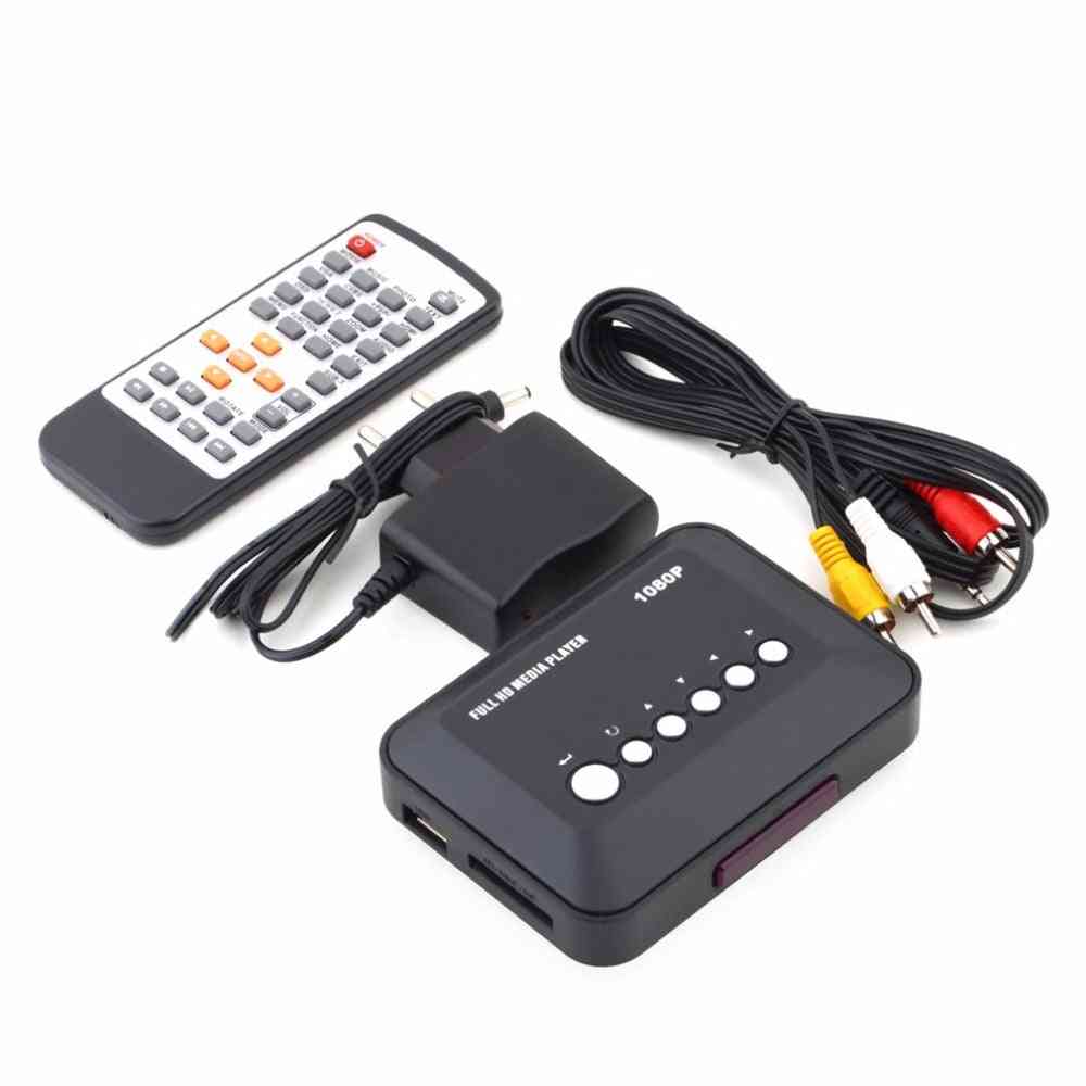 1080p Usb Media Player Box Tv Videos Hdmi-compatible For Multi Tv With Ir Remote Controller (black)