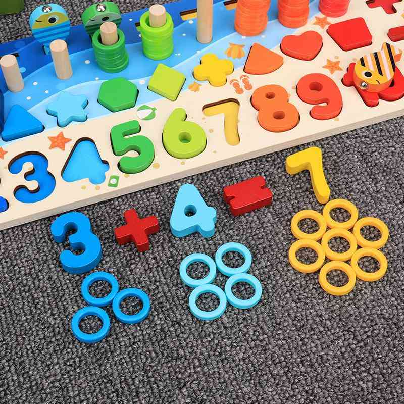 Montessori educativo de madera - tablero ocupado matemáticas