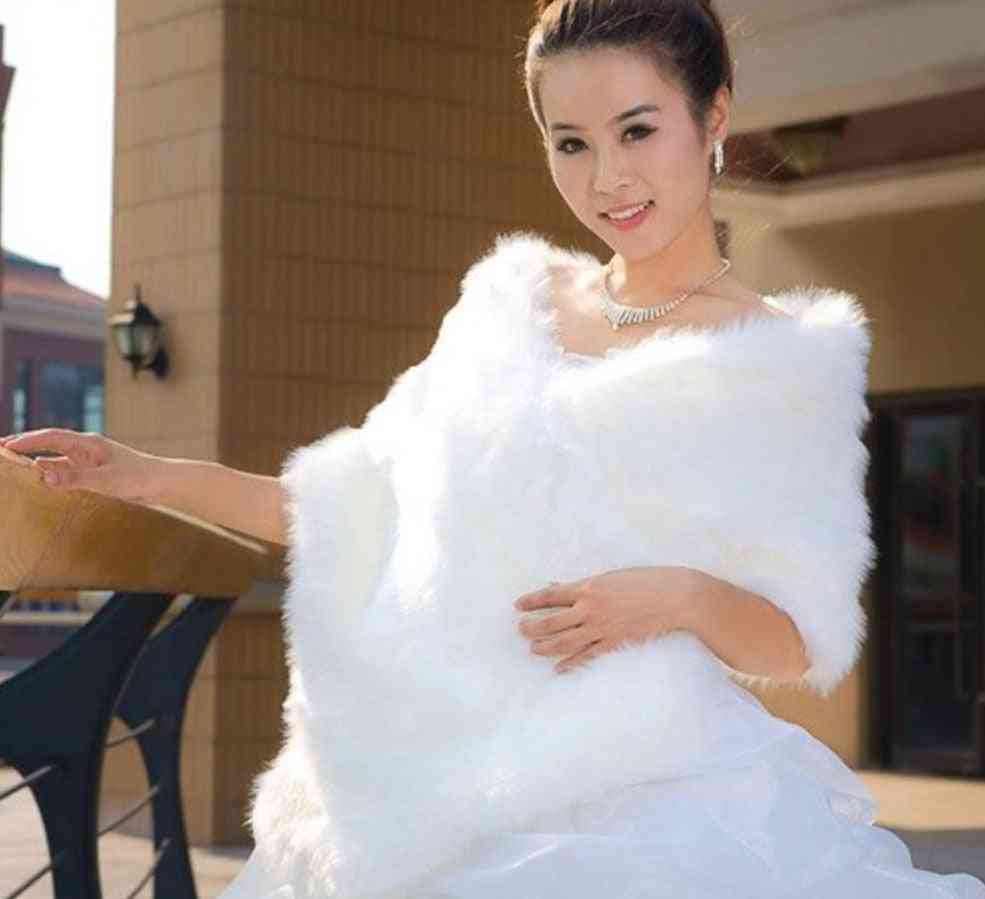 Winter Wrap Warm Faux Fur Stoles Bridal Coat