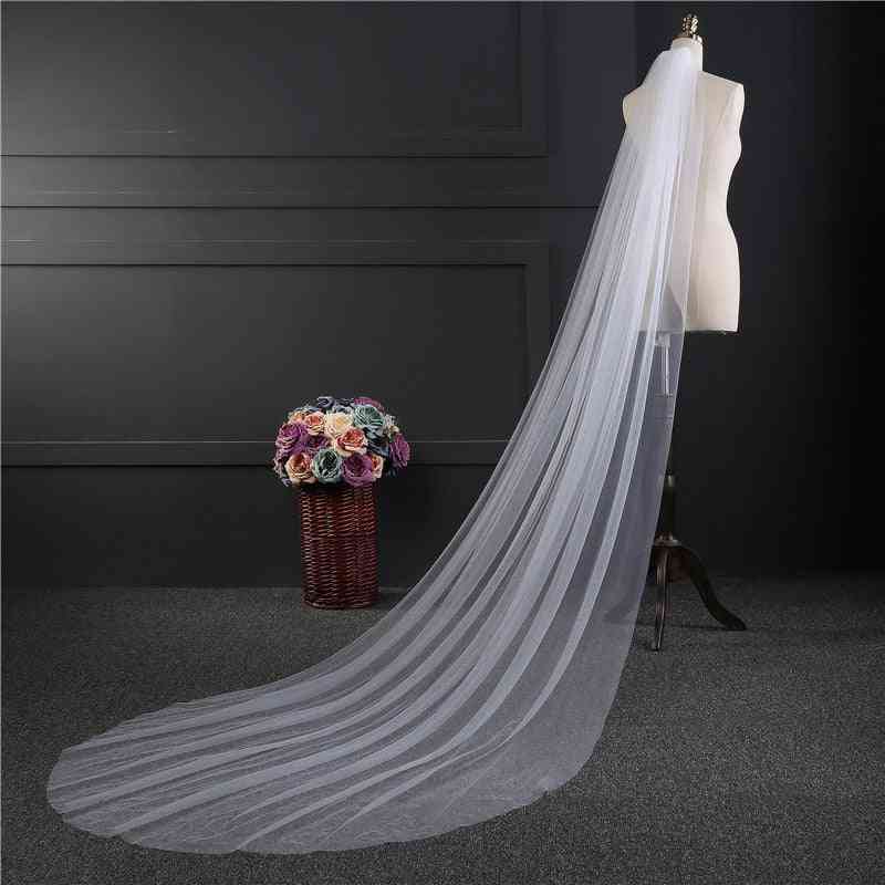 One-layer Long Bridal Head Veil