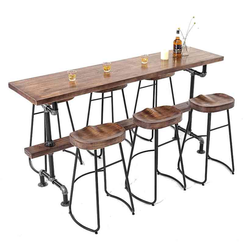 Solid Wood, High Foot Nordic, Wall Bar Table & Chair