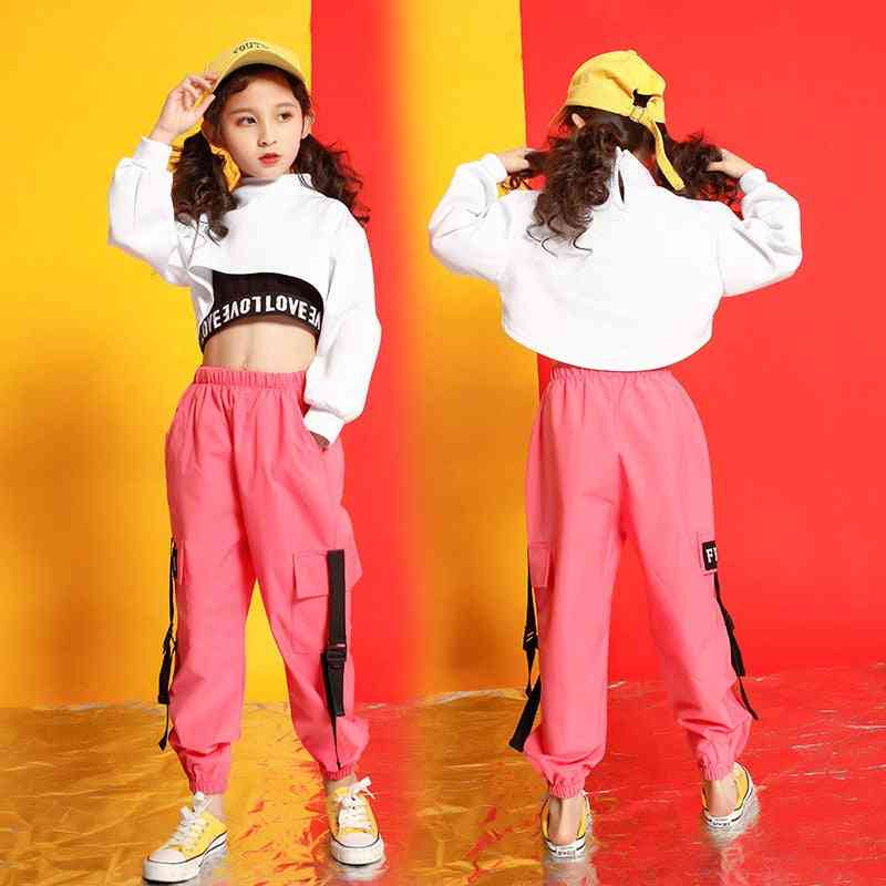 Kinderen hiphop kleding sweatshirt top & crop running casual broek voor meisje