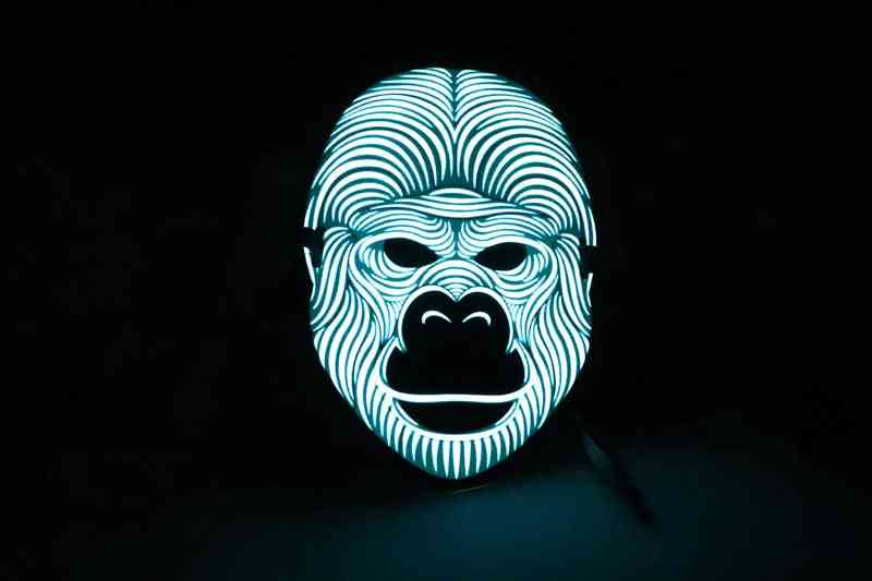 Prižgi svetlečo LED žično masko za noč čarovnic