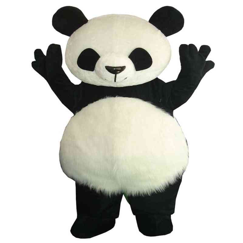 Panda classique, costume de mascotte, amusant élégant géant pour adultes