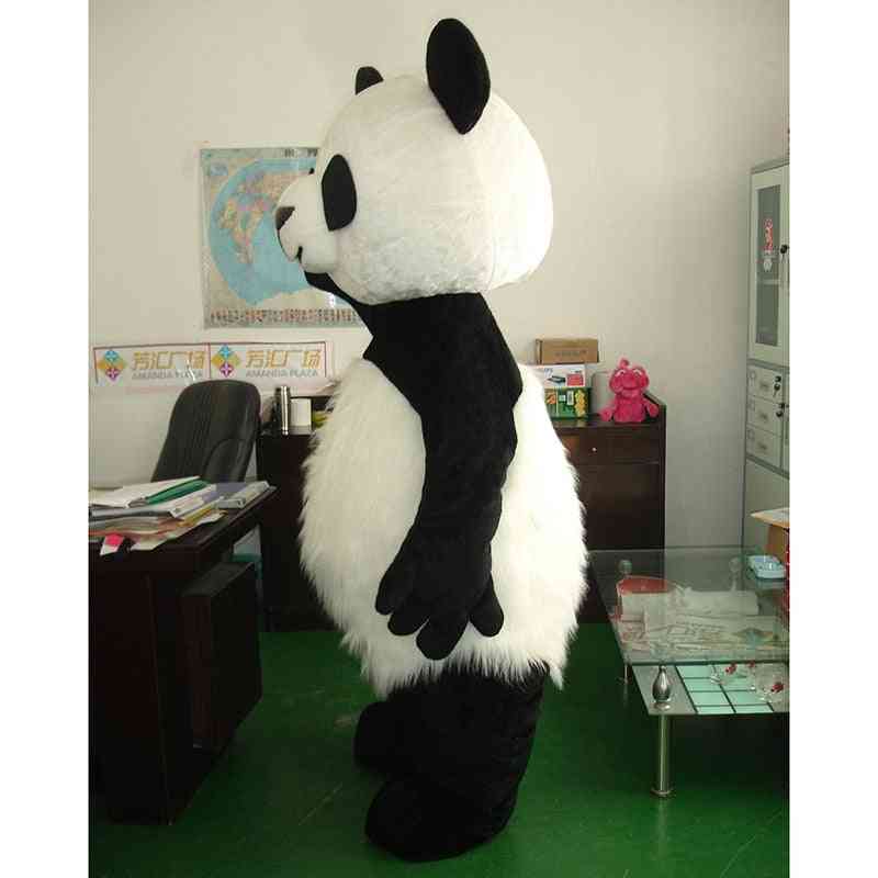 Klassisk panda, maskotkostyme, gigantisk stilig moro for voksne