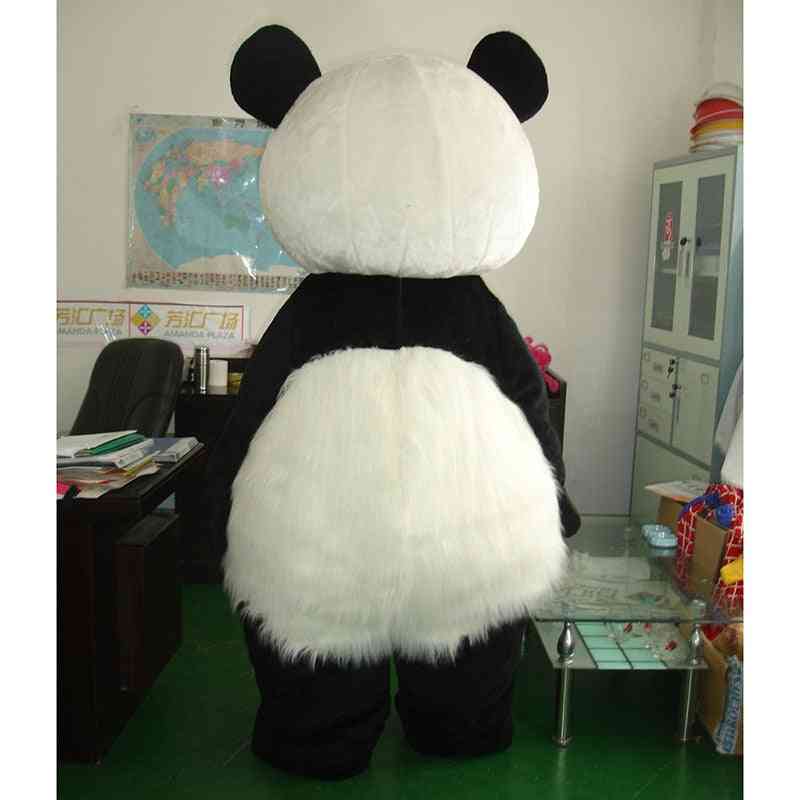 Panda classique, costume de mascotte, amusant élégant géant pour adultes