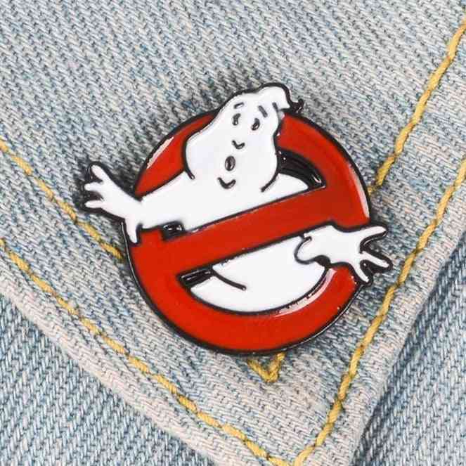 White Ghost Badge Brooch Bag Clothes Lapel Pin