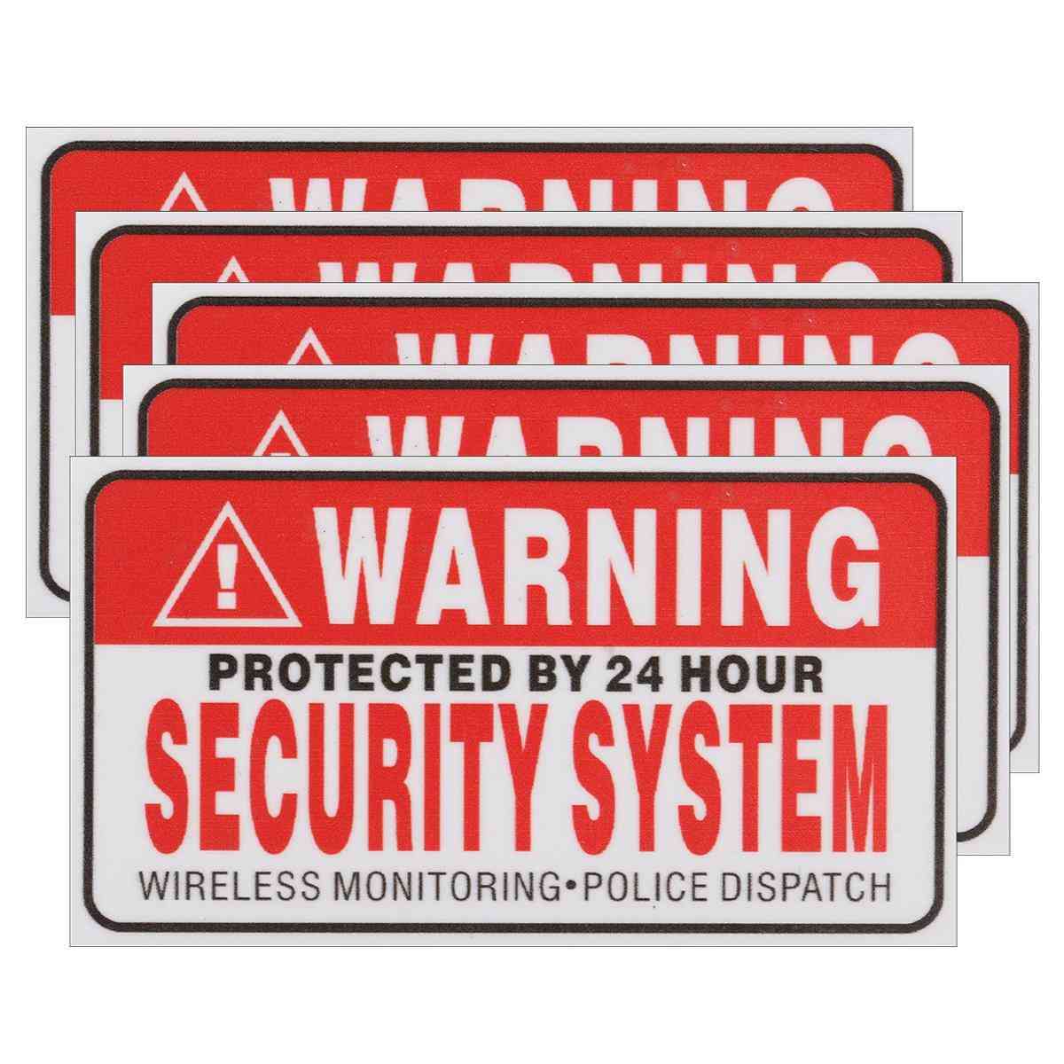 5x beschermd door zelfklevende stickers van het 24-uurs beveiligingssysteem