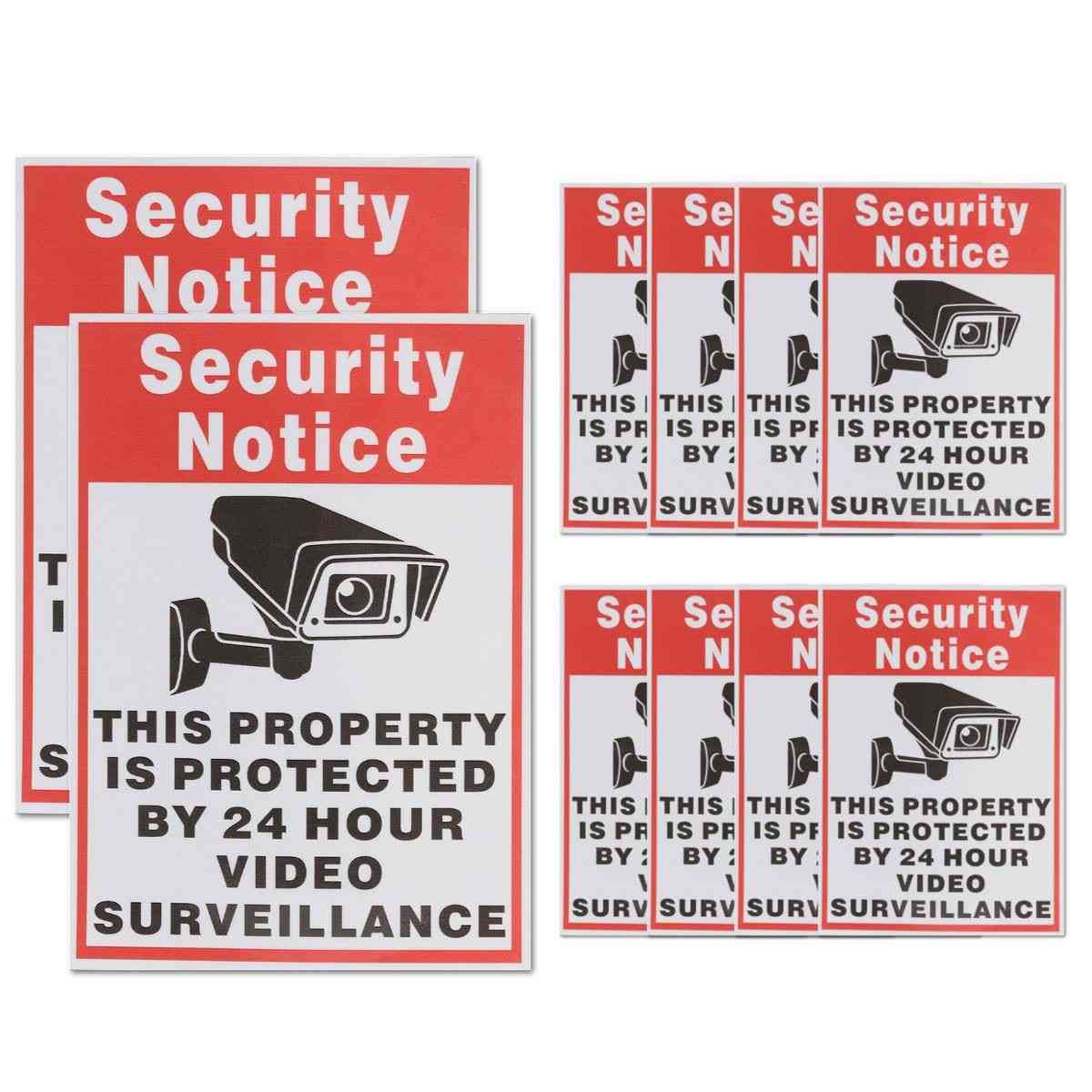 Autocollant d'alarme de caméra de sécurité de vidéosurveillance de vidéosurveillance à la maison de protection solaire imperméable en pvc