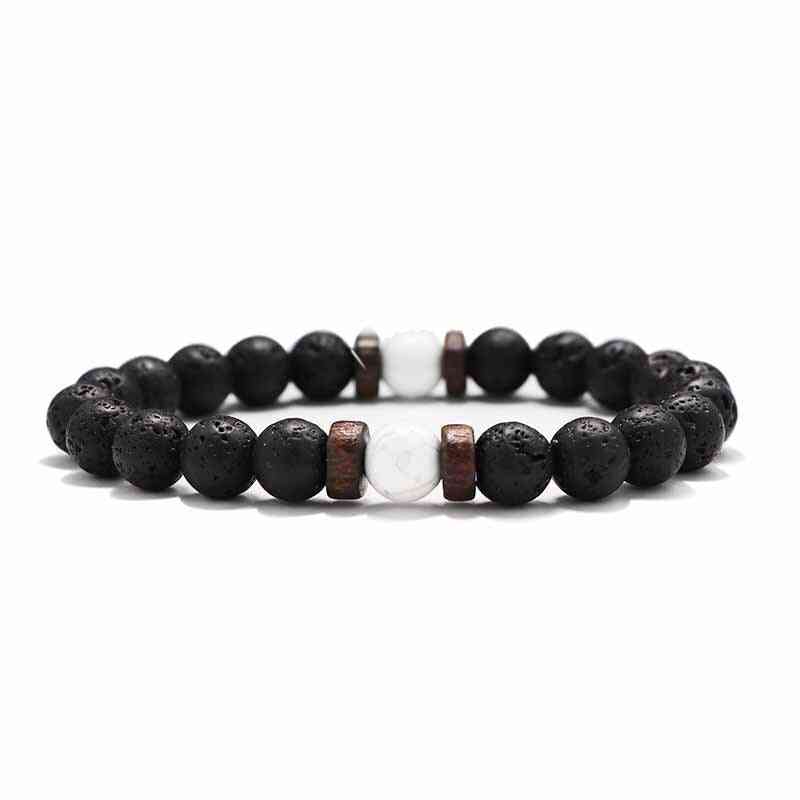 Perle en pierre naturelle de style 18, bijoux de bracelet de culture de rue rock hip-hop