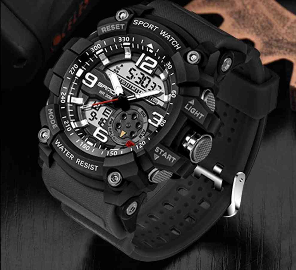 Luxury Dual Display, Military Army, Waterproof Sport Wristwatch