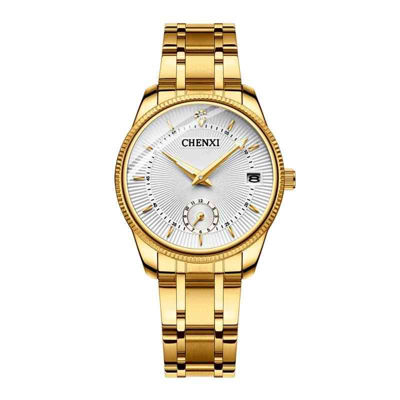Luxusný kremeň, zlaté hodiny, náramkové hodinky