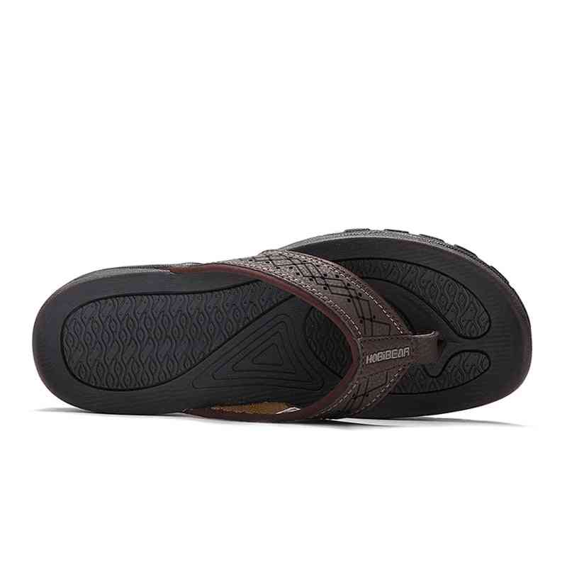 Sommar läder- casual hombre, flip-flops utomhus tofflor