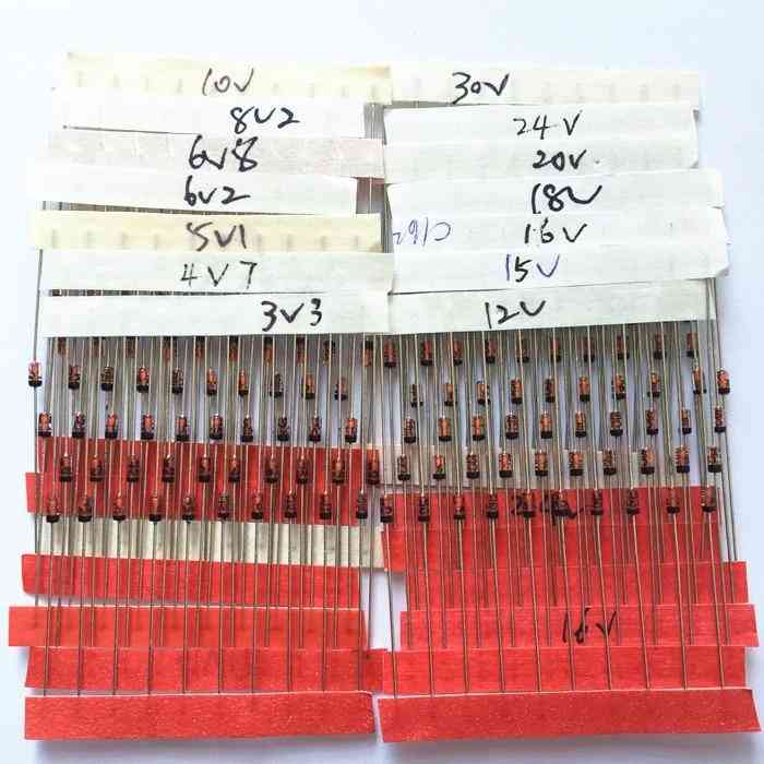 Zenerova dióda 1/2w/0,5w zenerova dióda 3,3-30v, 14 hodnôt, sortiment, sortiment, elektronická súprava na výrobu domácich potrieb