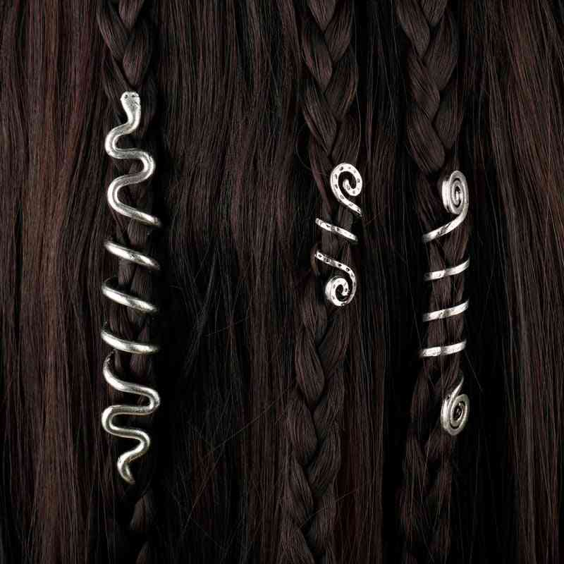 Viking Spiral Charms Hair Braids Jewelry Girl Hairpin