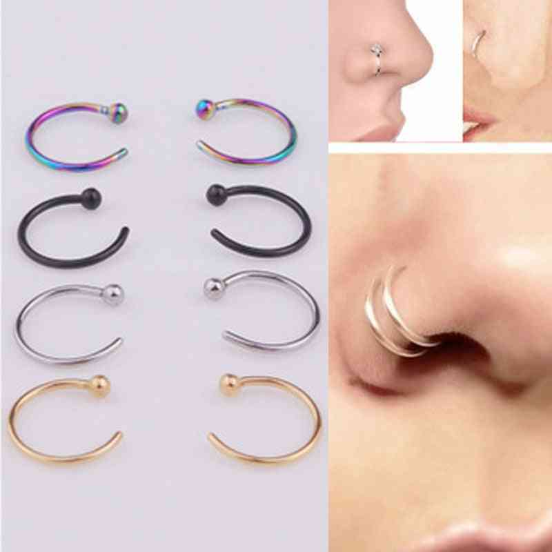 Fake piercing titanium næse ring kropssmykker tilbehør