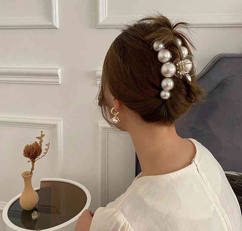 New Hyperbole Big Pearls Acrylic Hair Claw Clips