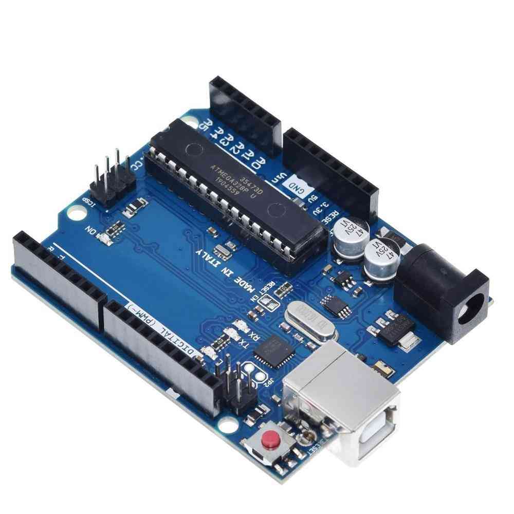 Uno r3 doboz- atmega16u2 és mega328p chip az arduino fejlesztőlaphoz + USB kábel