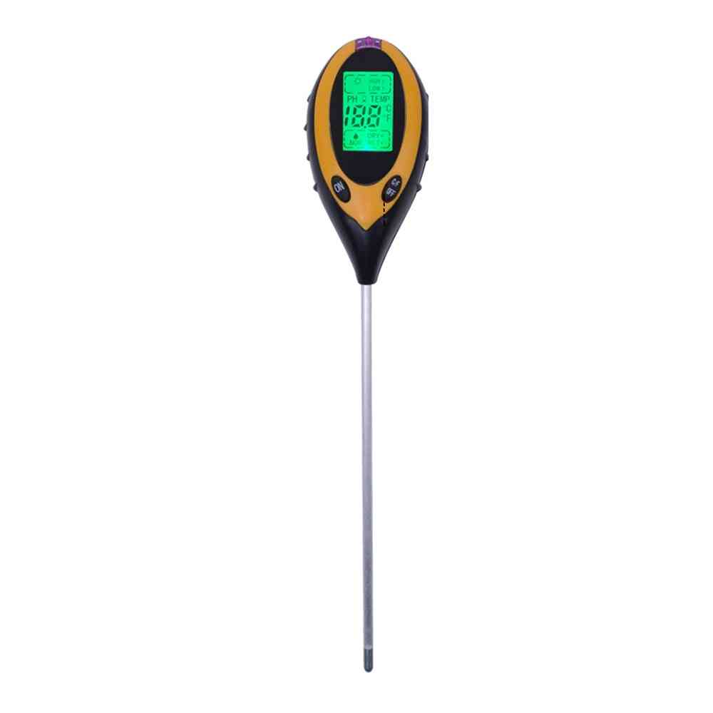 4-in-1 Digital Ph, Soil Moisture, Monitor Meter, Temperature Intensity, Measurement Tool
