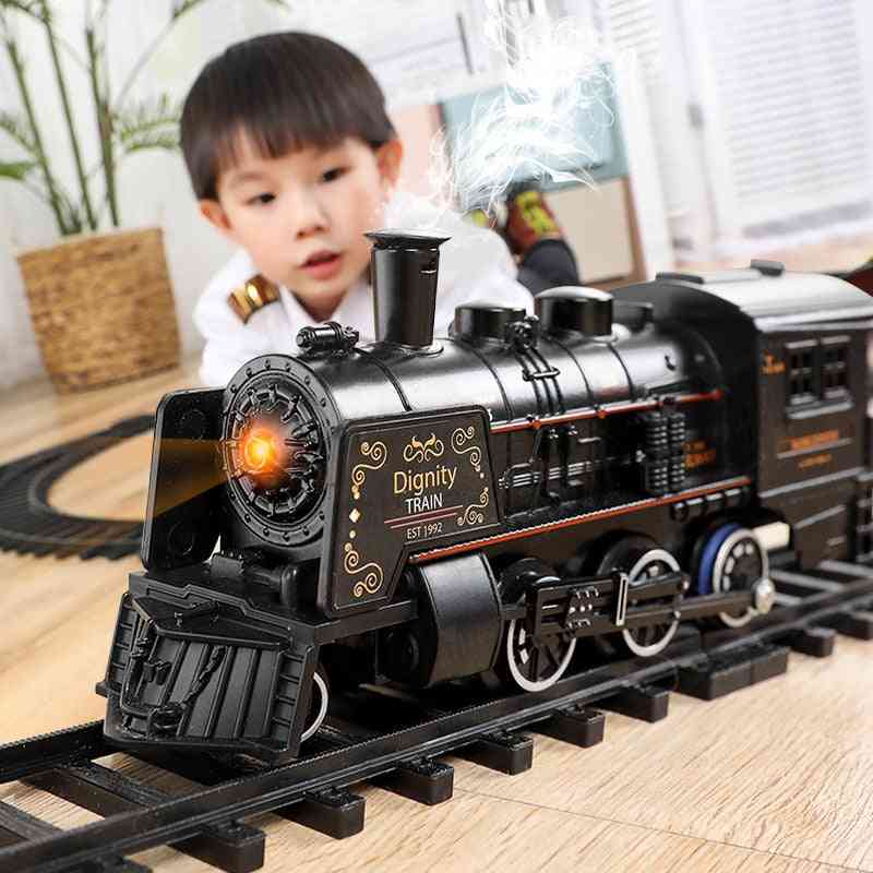 Electric Train Toy Rails Remote Control Model Railway Set