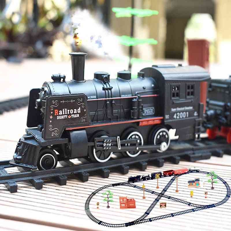 Electric Train Set Rc Railway Remote Control Rail Cars Steam's Toy