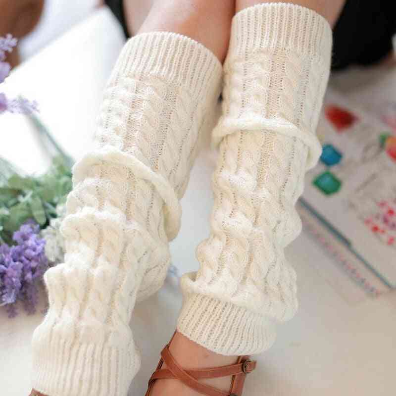 Women Winter Warm, Twist Solid Knitted Crochet Leg Warmers