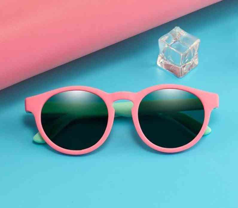 Rund polariserad, silikonsäkerhet, solglasögon, uv400 solglasögon för och